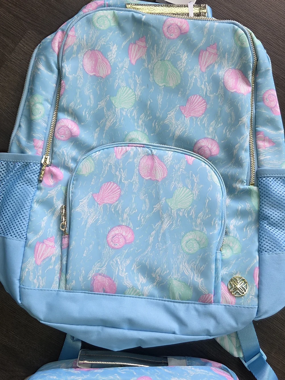 Lilly Pulitzer Blue Seashell Backpack & Lunch Bag Set